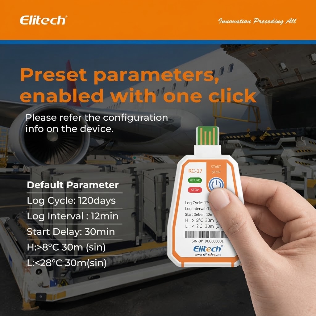 TERMOMETRO DIGITAL Tipo DATA LOGGE, 1 PANT °C/ °F Min/Máx PORTATIL/DESECHABLE P/TRANSPORTE VIAJE C/CERTIFICADO, ELITECH RC-17 Cod: EQ-TERHIG3000 ELITECH/USA, Mod GLO 5 - Imagen 4