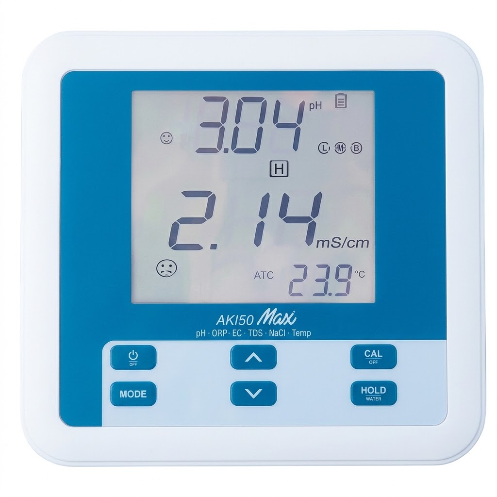 AK150 – Medidor de pH, TDS, Salinidade, EC, ORP e Temperatura AKSO - Imagen 2
